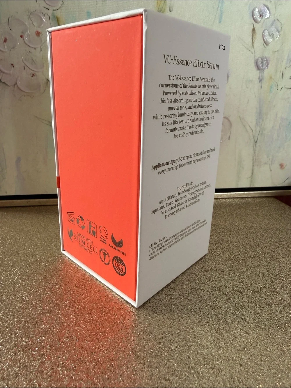 *NEW*1.35oz*Raw Radiantia* VC-Essence Elixir Serum - White with Orange Accent